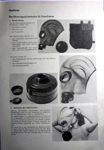 Ddr nva merkblatt gasmaske - ddr,