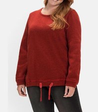 Sheego Damen Sweatshirt Pullover Oberteil Rundhals Langarm rostrot NEU