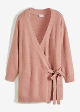 Wickel-Longstrickjacke Gr. 32/34 Vintagerosa Meliert Damen Strick-Cardigan Neu