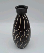 PIESCHE & REIF Keramik Vase mit Ritzdekor  60er Jahre 19,5 cm