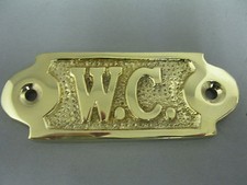 Messing  WC Schild  10 cm x 3