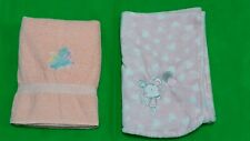 Babydecke Kuscheldecke Herzen 80 x 80 cm rosa und Frottee Handtuch 60 x 130 cm