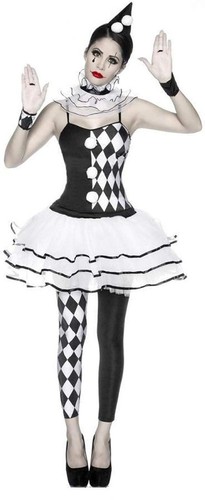 Damen harlekin kostüm - damen,