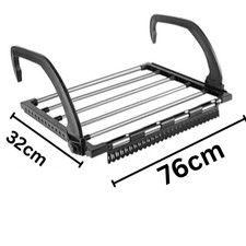 6 Stangen Ausziehbar Heizkörper Luftsprudler Trockner Wäscheständer Reling Handtuchhalter Grau