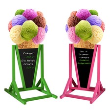 KUNDENSTOPPER Werbeaufsteller Werbetrager EIS SPEISEEIS aus Holz Schild Tafel 