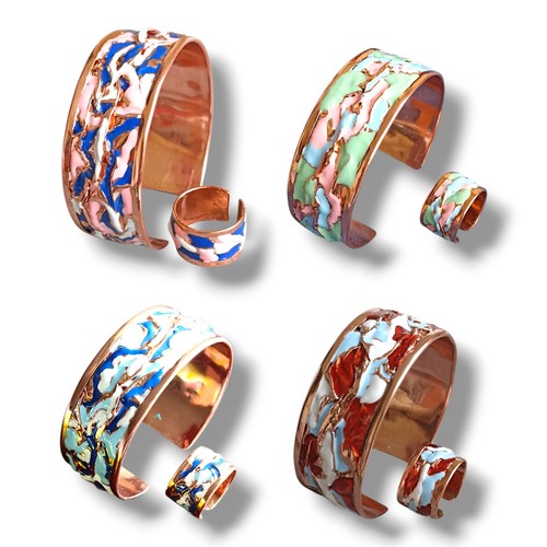 Kupfer schmuck set armreif - kupfer, schmuck-set