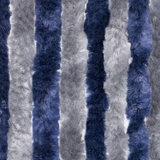 Flauschvorhang blau hellgrau aus Chenille 100 x 200 cm Vorhang Caravan Wohnmobil