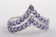 Tansanit Ring 750 Weiß Gold