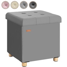 CASARIA® Sitzhocker mit Stauraum Polsterhocker Sitzwürfel Samt Faltbar Hocker