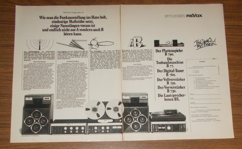 Seltene werbung revox hifi - werbung,