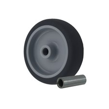 Einbaurad 75 mm Apparaterolle TPE inkl. Achse Transportrolle Lenkrollen Rollen