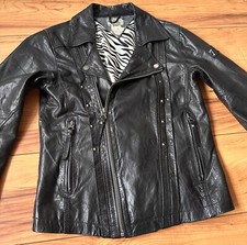 100%ORIG TOMMY HILFIGER x MARKY RAMONE ECHT LEDER BIKER JACKE GR.M LEDERJACKE