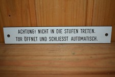 Altes Schild Strassenbahn,Warnschild,Tür Schliesst Automatisch,Waggon,Original