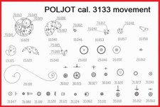 Poljot Chronograph 3133, Uhrwerk Ersatzteile, movement spare parts (20 - 75 €)