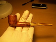 PFEIFE: schöne BRUYERE Garantie Messingring Hornmundstück kleine Billiard leicht