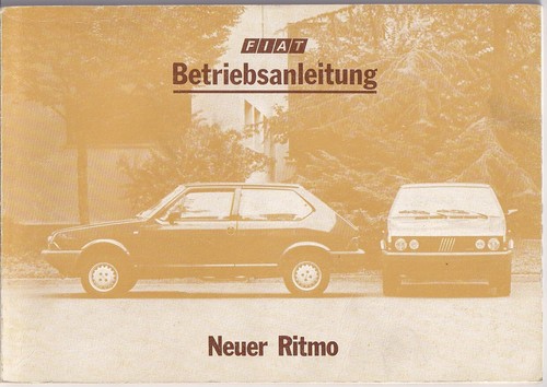 Fiat ritmo bedienungsanleitung - ritmo,