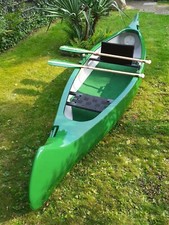 Kanu canadier , 2Holzpaddel, Transportwagen           