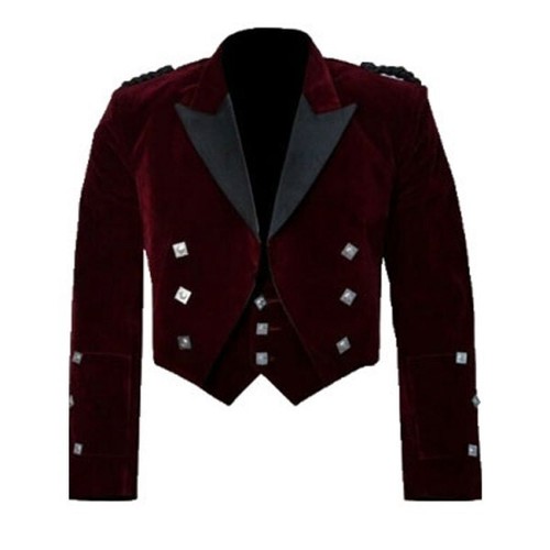 Herren schottische maroon samt - herren,