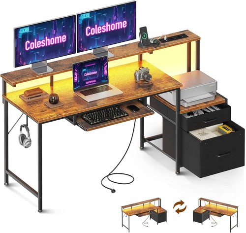 Coleshome gaming tisch mit led - coleshome, gaming-tisch