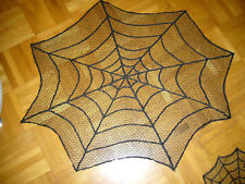 schwarze Tischdecke Mitteldecke rund Halloween Spinnennetz Dekostoff - unbenutzt