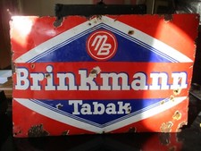 Emailschild Schild Brinkmann Tabak Groß ca. 39x59 cm, 30er Jahre, gewölbt