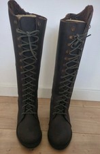HKM Leder Reitstiefel Damen Winter Perth mit Schnürsenkel gefüttert braun Gr. 37