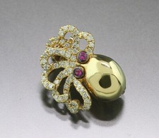 Tintenfisch Rubin Anhänger