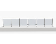 Edelstahl Geländer I-Form V2A