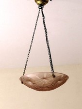 Antike Art Deco Hängelampe Deckenlampe Pressglas  DEGUE Frankreich