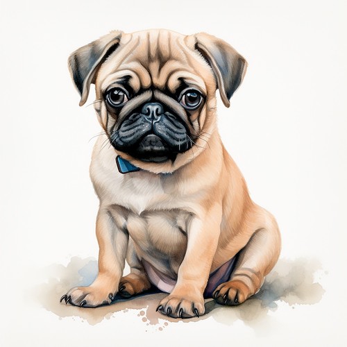 Wandtattoo aufkleber mops - wandtattoo,