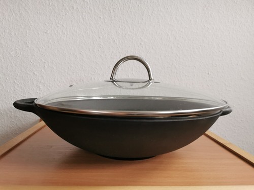 Wok pfanne mit glas deckel - wok,