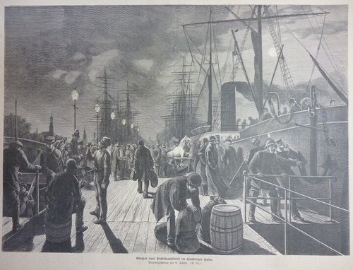 Orig holzstich hamburg - hamburg,