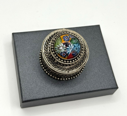 Vintage murano glas deckeldose - vintage,