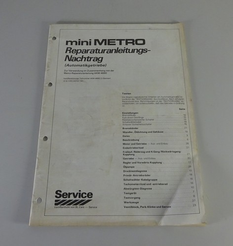 Nachtrag-Werkstatthandbuch