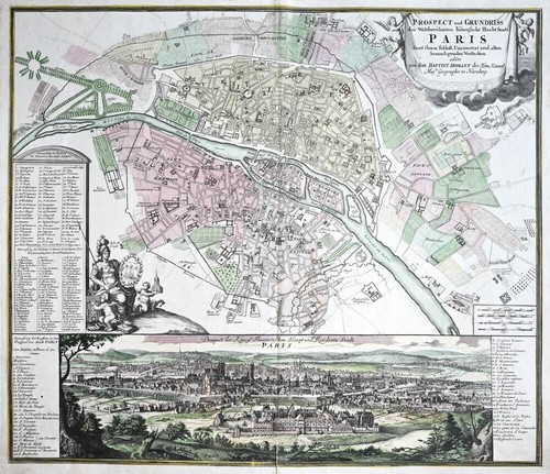 C1730 paris stadtplan - c1730,