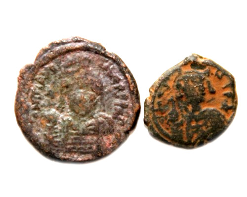 Lot zwei byzantinische bronze - byzantinische,