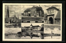 Ansichtskarte Schleswig, Kreisbahnhof, Dom, Haithabu-Museum 