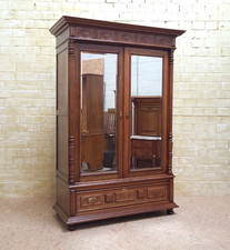 ANTIK! Kleiderschrank restauriert Gründerzeit 1900 Eiche Spiegel Dielenschrank