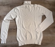 Last Woman Damen Strickpullover Rollkragen Pullover Kaschmir weiß Größe S/M