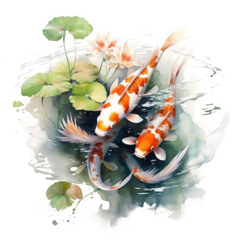 Wandbild kois japanischer - kois,