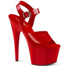 ADORE-708N erotische Pleaser High-Heels Plateausandaletten rot weiche Riemchen