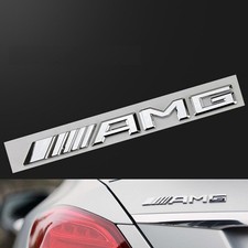 Mercedes Benz AMG Emblem Heckklappe Glänzend Silber Schriftzug Logo Heck Chrom