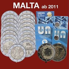 ### 2 EURO MALTA GEDENKMÜNZEN AB 2011 ALLE AUSGABEN LIEFERBAR ###