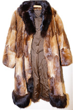 Damen Wintermantel Pelzmantel Parka Patchwork Rotfuchs Fuchs Echtfell