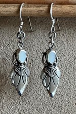 Ohrringe Silber 925 mit Perlmutt  80er Modeschmuck vintage