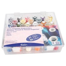 Stickgarnbox gefüllt Maschinenstickgarn No.40 (50 Farben / 500 m)