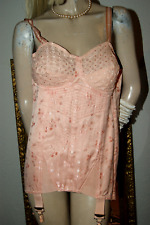 PULMONET- Straps - Korsett * Mieder lachs RARITÄT Spitze Vintage Gr. 92 B/C