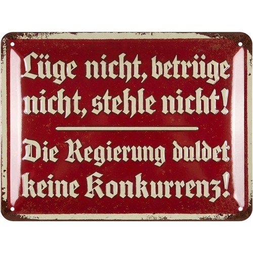 Retro blechschild regierung - retro,