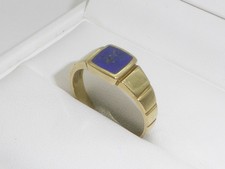 585 Gold Ring 14K Gelbgold Goldring Blau Lapis Lazuli RG 65 - 20,6 mm 9685