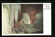 Obertraun, Dachstein-Rieseneishöhle, Die Orgelpfeifen, Ansichtskarte 